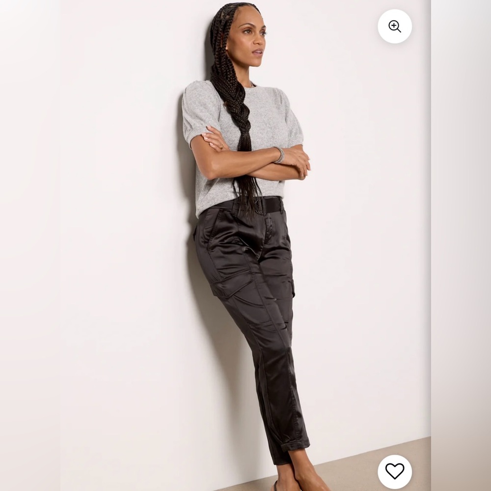 Sanctuary Classy Cargo Black Satin Pants size 26